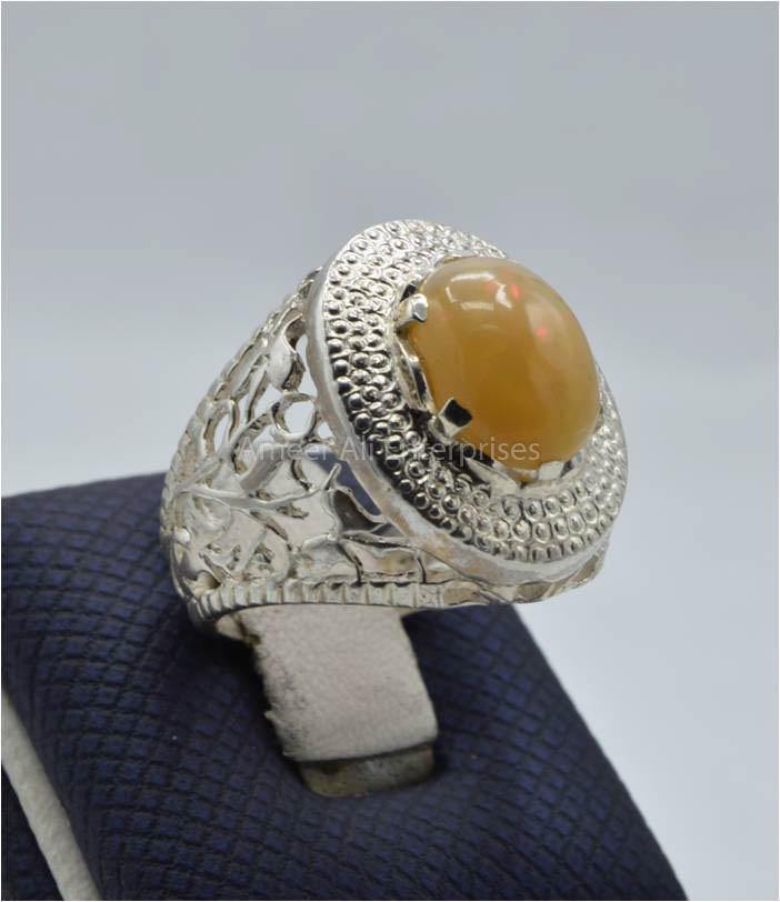 AAE 5931 Chandi Ring 925, Stone: Opal - AmeerAliEnterprises