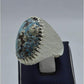 AAE 5822 Chandi Ring 925, Stone: Shajri Feroza - AmeerAliEnterprises