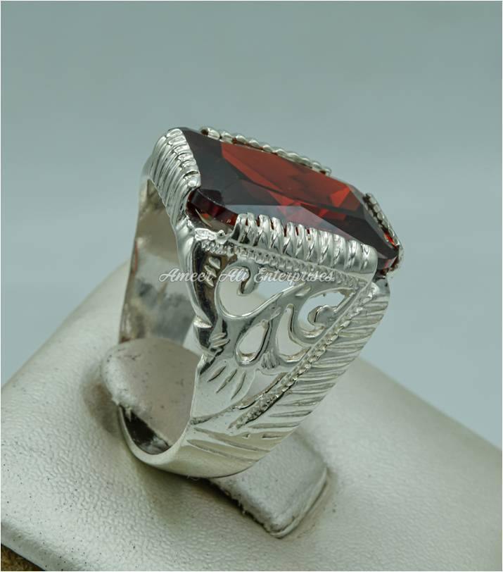 AAE 1825 Chandi Ring 925, Stone: Zircon - AmeerAliEnterprises