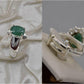 Silver Couple Rings: Pair 7, Stone: Emerald - AmeerAliEnterprises