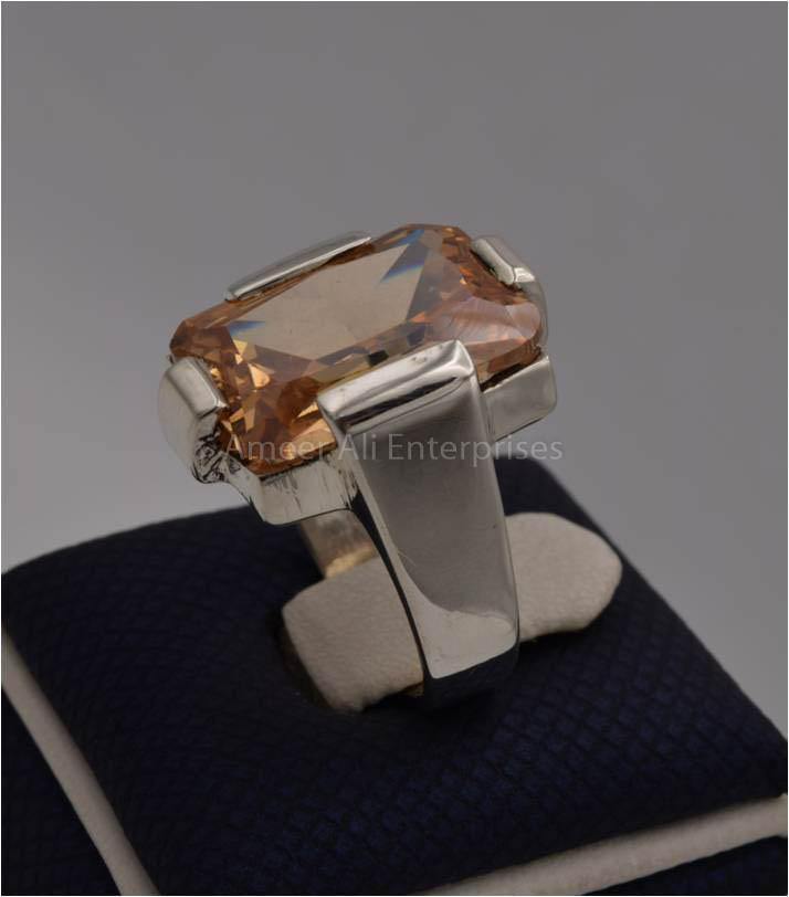 AAE 1814 Chandi Ring 925, Stone Zircon - AmeerAliEnterprises