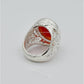 AAE 6569 Chandi Ring 925, Stone: Irani Aqeeq Engraved