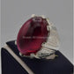 AAE 2208 Chandi Ring 925, Stone: Irani Poota Yaqoot (Anari Yaqoot) - AmeerAliEnterprises