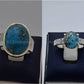 Silver Couple Rings: Pair 136,  Stone: Shajri Feroza - AmeerAliEnterprises