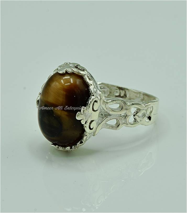 AAE 6905 Chandi Ring 925, Stone: Tiger's Eye