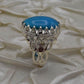 AAE 1909 Chandi Ring 925, Stone: Feroza (Turquoise) - AmeerAliEnterprises
