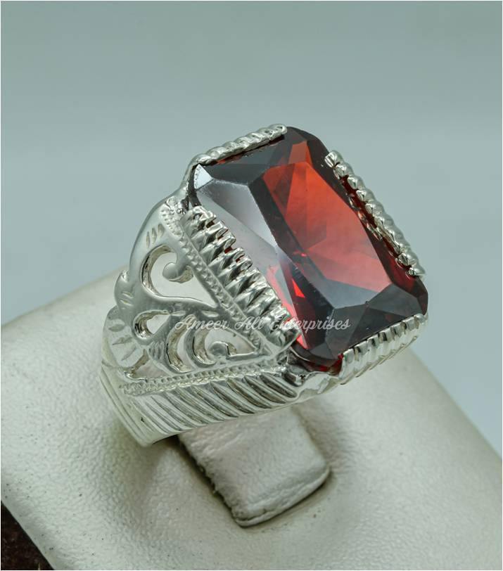 AAE 1825 Chandi Ring 925, Stone: Zircon - AmeerAliEnterprises