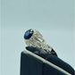 AAE 3633 Chandi Ring 925, Stone: Blue Sapphire (Neelam)