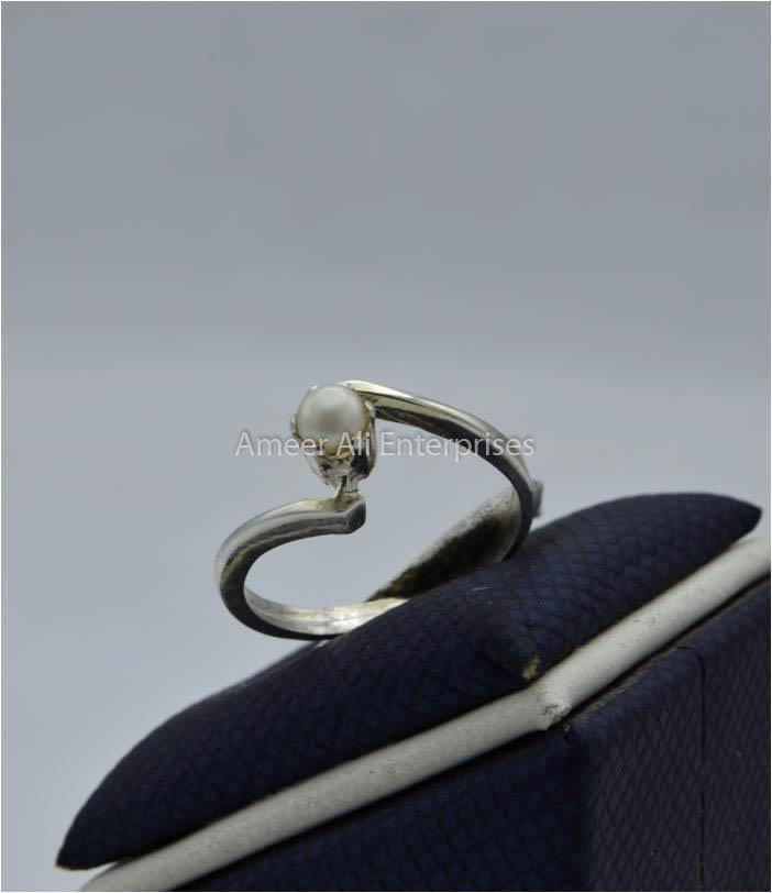 AAE 5804 Chandi Ring 925, Stone Pearl - AmeerAliEnterprises