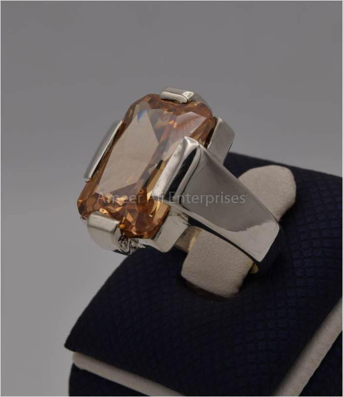 AAE 1814 Chandi Ring 925, Stone Zircon - AmeerAliEnterprises