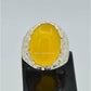 AAE 6285 Chandi Ring 925, Stone: Yellow Aqeeq