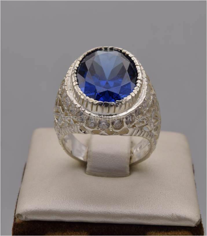 AAE 7527 Chandi Ring 925, Stone: Zircon - AmeerAliEnterprises