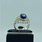 AAE 3633 Chandi Ring 925, Stone: Blue Sapphire (Neelam)