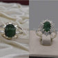 Silver Couple Rings: Pair 8,  Stone: Emerald - AmeerAliEnterprises