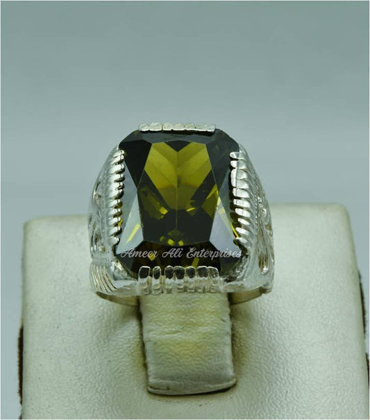 AAE 1827 Chandi Ring 925, Stone: Zircon - AmeerAliEnterprises