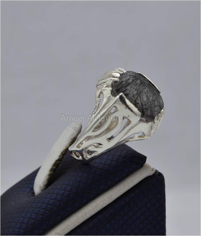 AAE 5815 Chandi Ring 925, Stone: Moh e Najaf - AmeerAliEnterprises