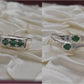 Silver Couple Rings: Pair 28,  Stone: Emerald - AmeerAliEnterprises