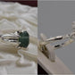 Silver Couple Rings: Pair 8,  Stone: Emerald - AmeerAliEnterprises