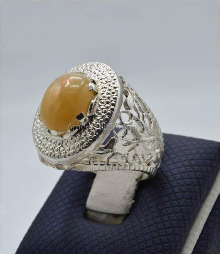 AAE 5931 Chandi Ring 925, Stone: Opal - AmeerAliEnterprises