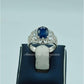 AAE 0543 Chandi Ring 925, Stone: Blue Sapphire (Neelam) - AmeerAliEnterprises
