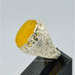 AAE 6285 Chandi Ring 925, Stone: Yellow Aqeeq