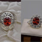 Silver Couple Rings: Pair 46,  Stone: Zircon - AmeerAliEnterprises