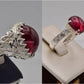 Silver Couple Rings: Pair 146,  Stone: Irani Poota Yaqoot - AmeerAliEnterprises