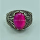 AAE 6773 CHANDI RING 925, STONE: IRANI POOTA YAQOOT (ANARI YAQOOT) - AmeerAliEnterprises