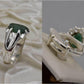 Silver Couple Rings: Pair 8,  Stone: Emerald - AmeerAliEnterprises