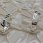 Silver Couple Rings: Pair 28,  Stone: Emerald - AmeerAliEnterprises