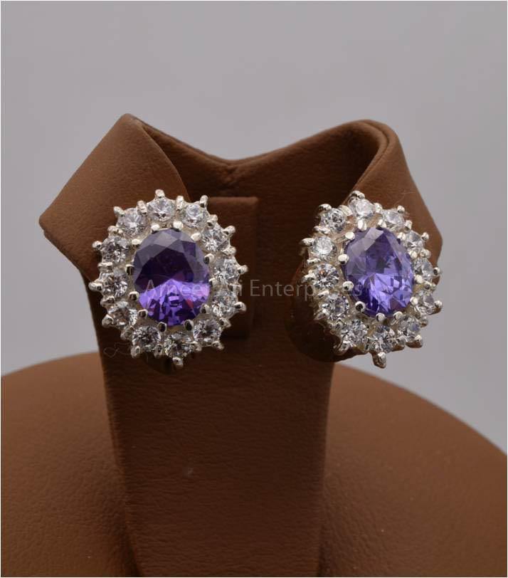 AAE 2479 CHANDI EARRINGS 925, STONE: ZIRCON - AmeerAliEnterprises