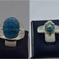 Silver Couple Rings: Pair 141,  Stone: Shajri Feroza - AmeerAliEnterprises