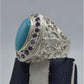 AAE 5854 Chandi Ring 925, Stone: Feroza - AmeerAliEnterprises