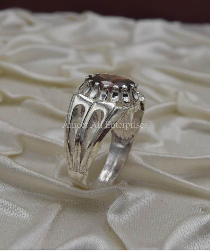 AAE 1807 Chandi Ring 925, Stone: Zircon - AmeerAliEnterprises