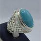 AAE 5823 Chandi Ring 925, Stone: Feroza - AmeerAliEnterprises