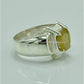 AAE 6862 Chandi Ring 925, Stone: Pukhraj