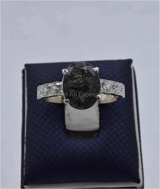 AAE 5816 Chandi Ring 925, Stone: Moh e Najaf - AmeerAliEnterprises