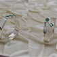 Silver Couple Rings: Pair 28,  Stone: Emerald - AmeerAliEnterprises