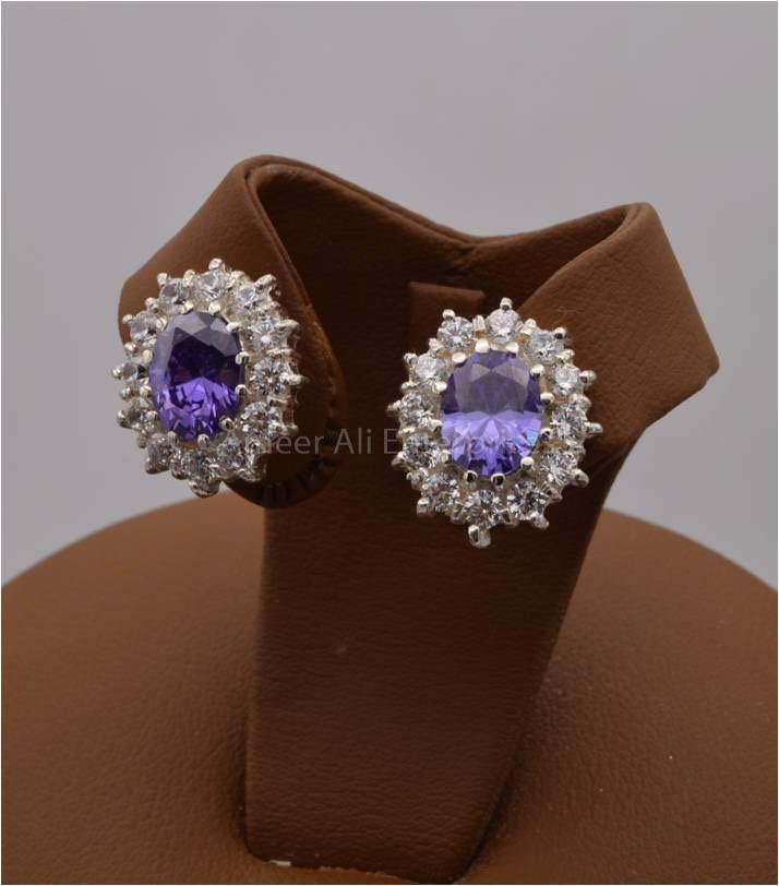 AAE 2479 CHANDI EARRINGS 925, STONE: ZIRCON - AmeerAliEnterprises