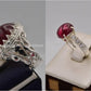 Silver Couple Rings: Pair 146,  Stone: Irani Poota Yaqoot - AmeerAliEnterprises