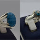 Silver Couple Rings: Pair 141,  Stone: Shajri Feroza - AmeerAliEnterprises