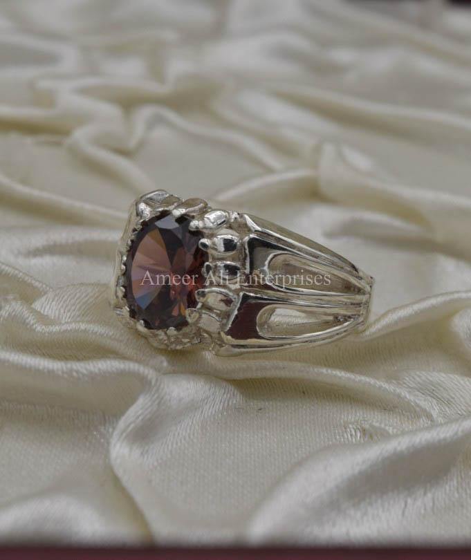 AAE 1807 Chandi Ring 925, Stone: Zircon - AmeerAliEnterprises