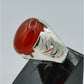 AAE 3926 Chandi Ring 925, Stone: Red Aqeeq
