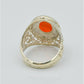 AAE 6275 Chandi Ring 925, Stone: Marjan (Coral)