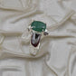 AAE 1563 Chandi Ring 925, Stone Emerald (Zamurd) - AmeerAliEnterprises