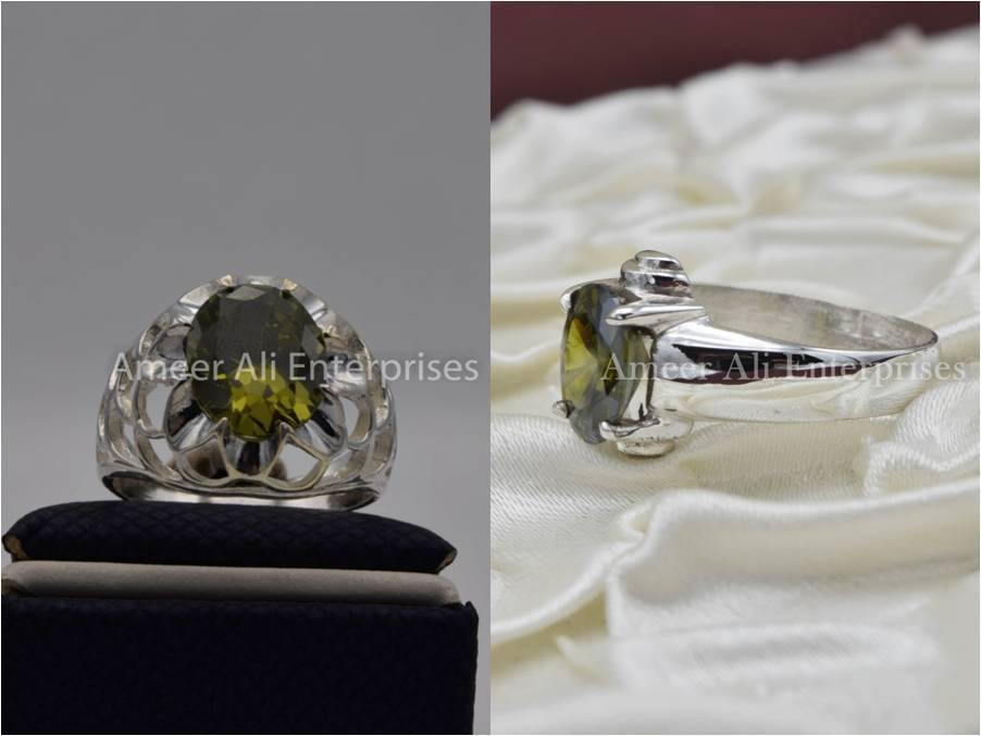 Silver Couple Rings: Pair 64, Stone: Zircon - AmeerAliEnterprises