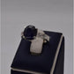 AAE 5738 Chandi Ring 925, Stone: Neelam - AmeerAliEnterprises