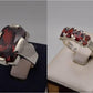 Silver Couple Rings: Pair 73,  Stone: Zircon - AmeerAliEnterprises