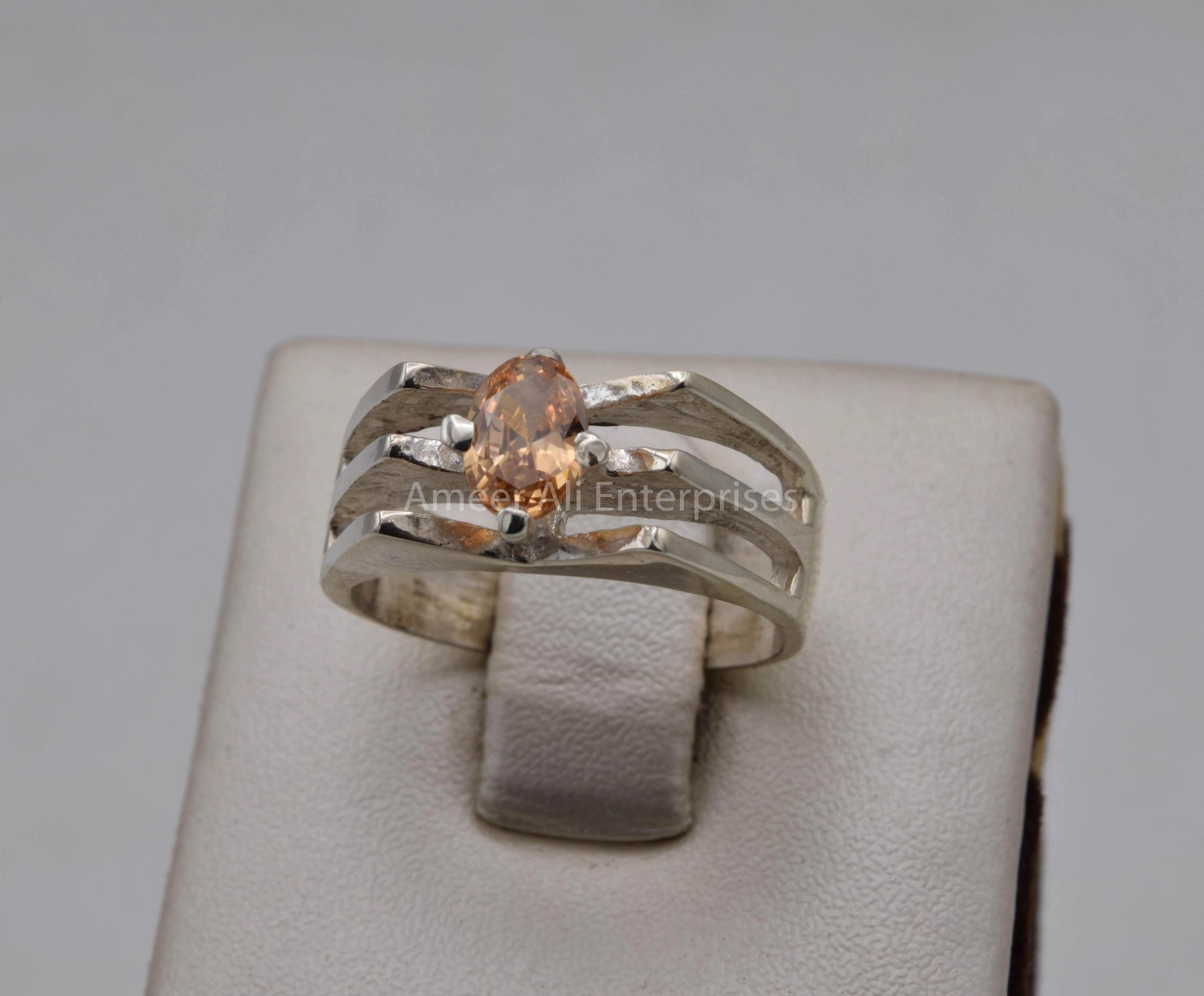 AAE 5704 Chandi Ring 925, Stone: Zircon - AmeerAliEnterprises