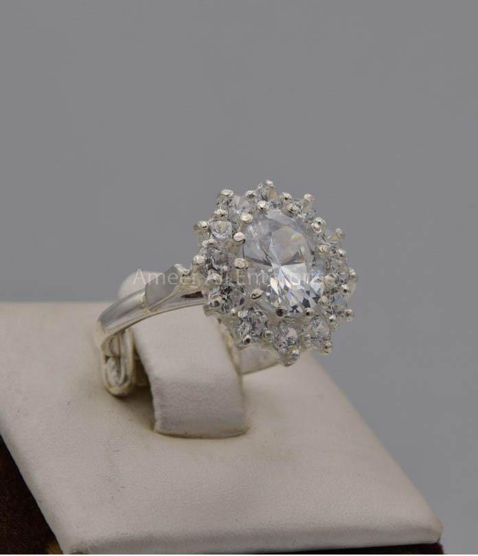 AAE 7521 Chandi Ring 925, Stone: Zircon - AmeerAliEnterprises